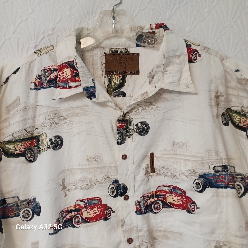 Clearwater Outfitters Size XXL Men's Classic Car Print Shirt - Picture 4 of 16